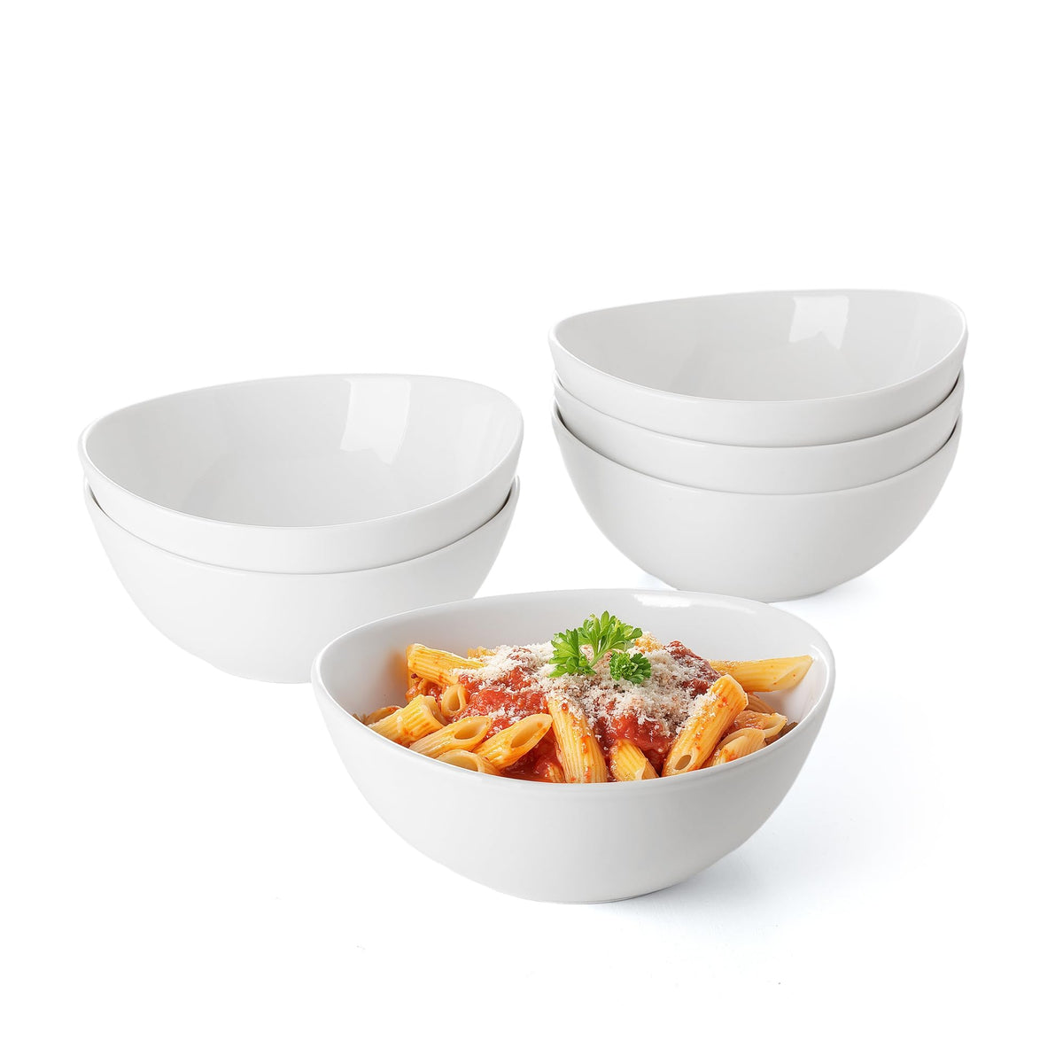 Sweese 4 oz Very Small White Porcelain Bowls - Set of 6 Dipping, Sauce, Salsa & Snack Bowls, Mini Ceramic Bowls for Condiments & Charcuterie