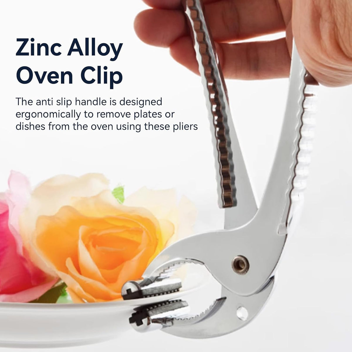 2 Pcs Hot Pot Gripper, Anti-scalding Clip Zinc Alloy Oven Clip Pliers Grip Grabber Hot Pot Plate Pliers Pan Dish Clipper Baking Tray Grabber Microwave Kitchen Tool