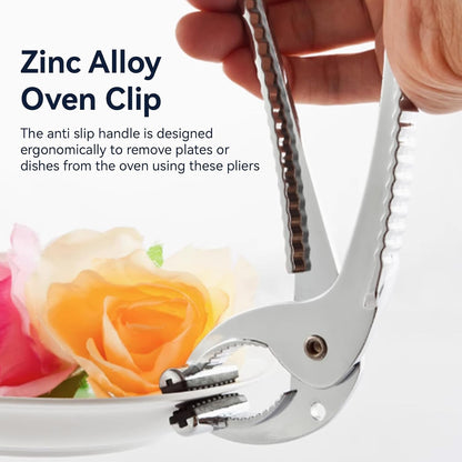 2 Pcs Hot Pot Gripper, Anti-scalding Clip Zinc Alloy Oven Clip Pliers Grip Grabber Hot Pot Plate Pliers Pan Dish Clipper Baking Tray Grabber Microwave Kitchen Tool