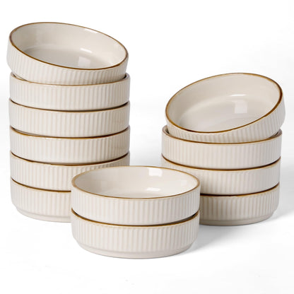 famiware Ceramic Soy Sauce Dish, 4oz Dipping Bowls Set of 6, Nebulas Blue