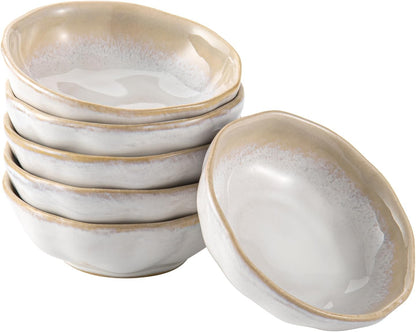 Dipping Bowls Set of 6, 3 oz Ceramic Soy Sauce & Condiment Dishes