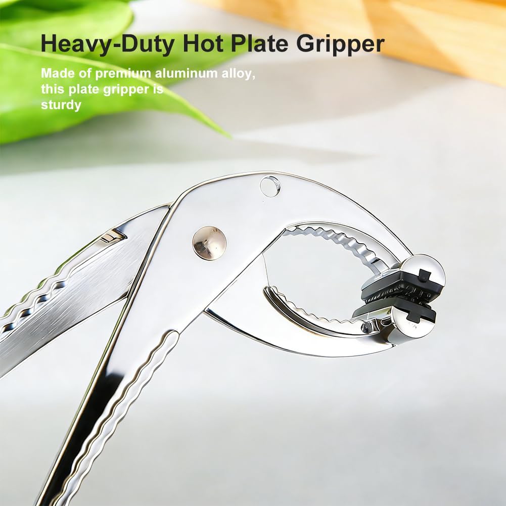 Hot Plate Gripper, Anti Scald Bowl Holder Clip, 2 Pack Heavy Duty Hot Dish Grabber for Pizza Pan Pot (2 Pack)