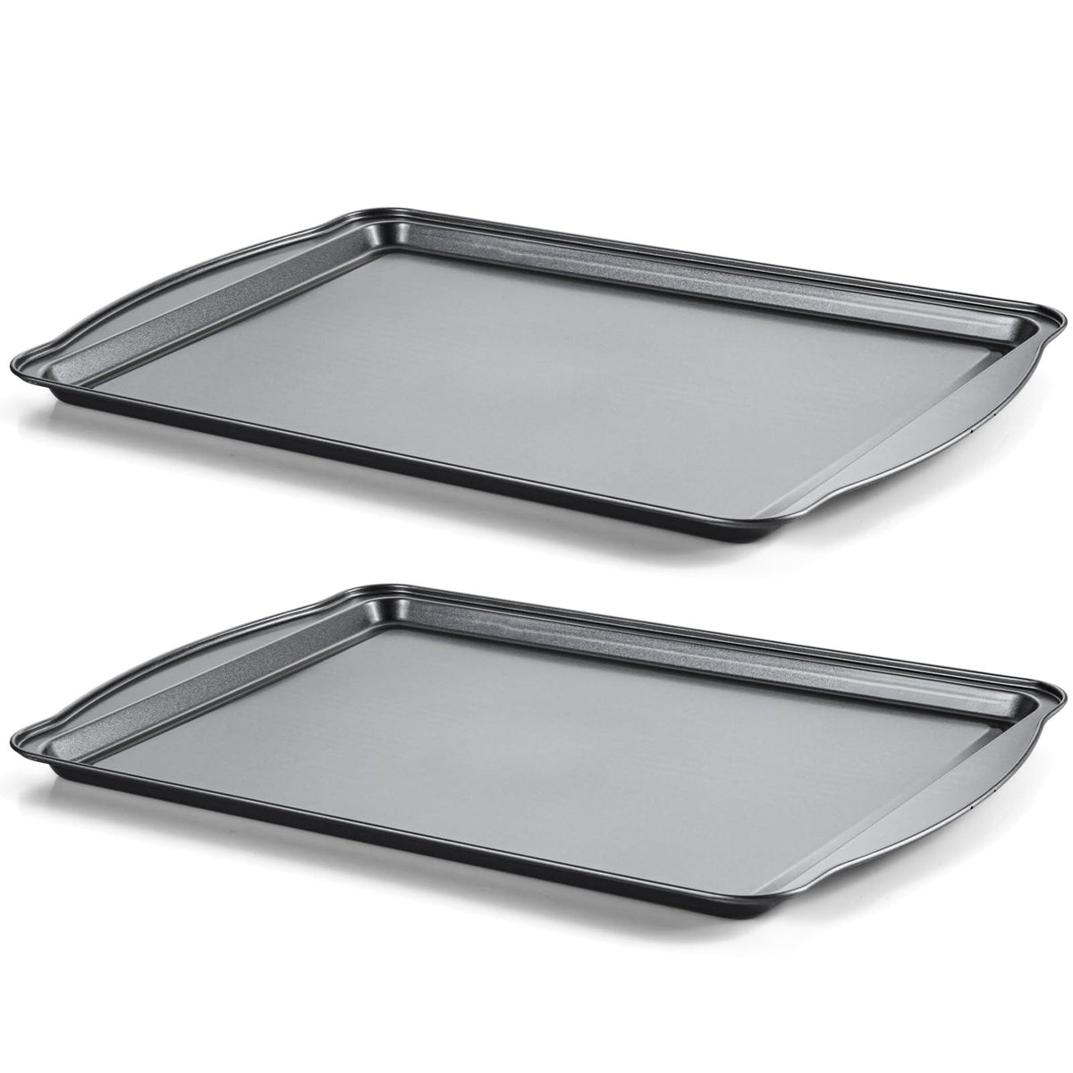 Baking Sheet with Cooling Racks - 17'' x 11" x 0.5" Carbon Steel Cookie Sheets for Baking [2 Sheets + 2 Racks], Nonstick Baking Pans, Perfect for Baking, Roasting, and More