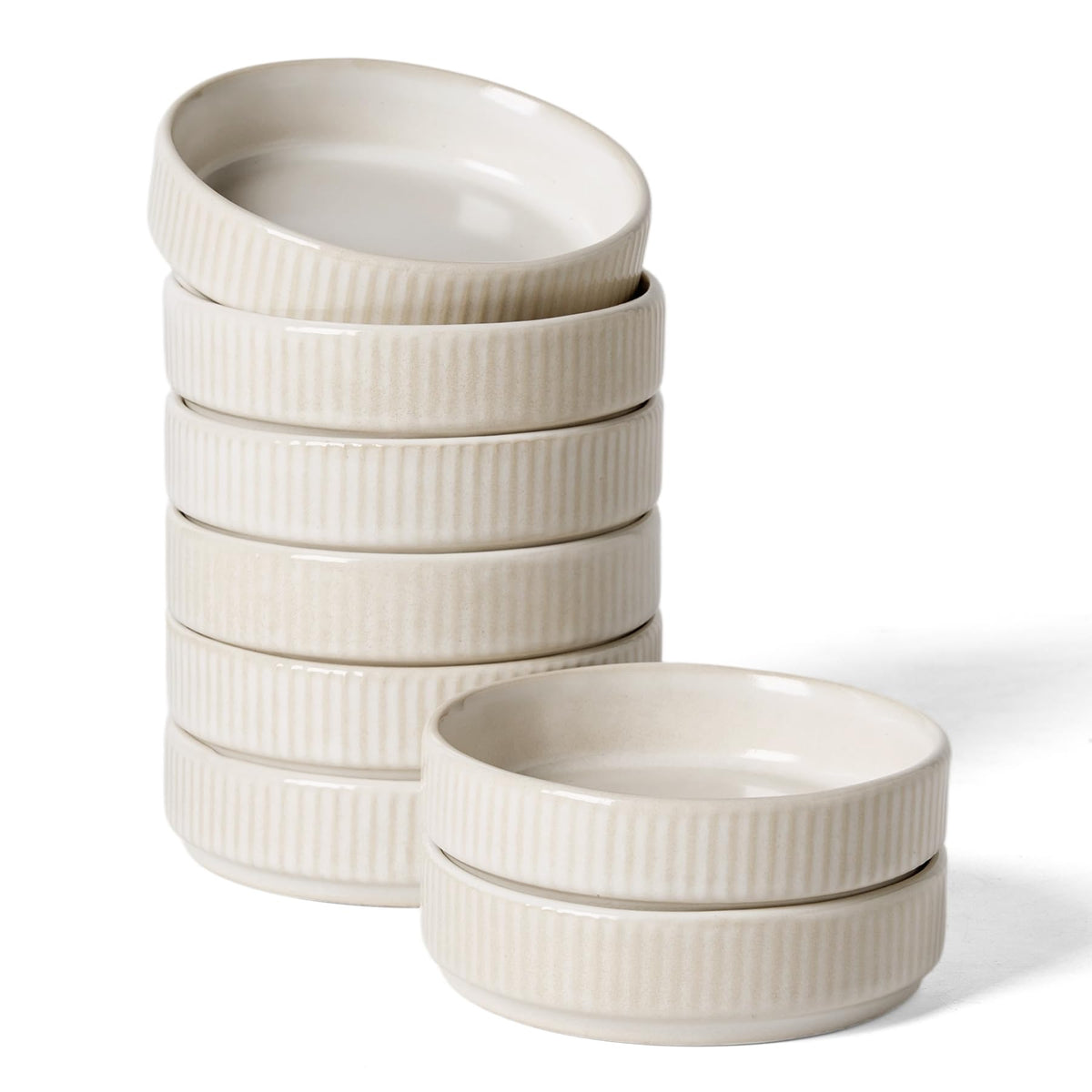 famiware Ceramic Soy Sauce Dish, 4oz Dipping Bowls Set of 6, Nebulas Blue