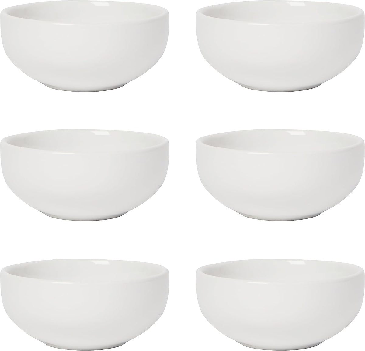 Now Designs White Ceramic Pinch Bowl Set, Soy Sauce Dish, Set of 6, 2 oz