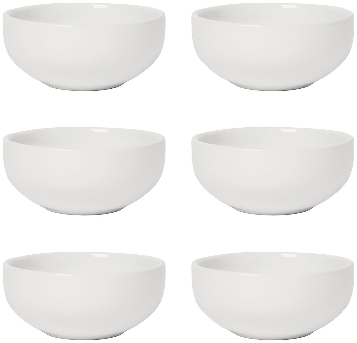 Now Designs White Ceramic Pinch Bowl Set, Soy Sauce Dish, Set of 6, 2 oz
