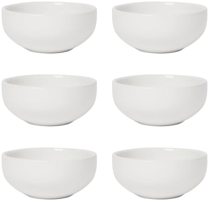 Now Designs White Ceramic Pinch Bowl Set, Soy Sauce Dish, Set of 6, 2 oz