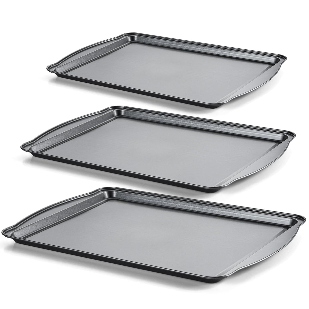 Baking Sheet with Cooling Racks - 17'' x 11" x 0.5" Carbon Steel Cookie Sheets for Baking [2 Sheets + 2 Racks], Nonstick Baking Pans, Perfect for Baking, Roasting, and More