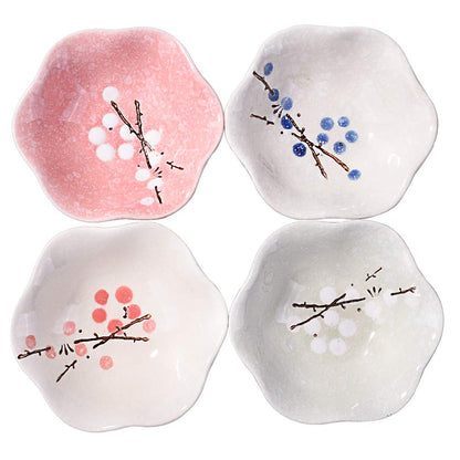 Ceramic Soy Sauce Dish Set of 4, 4.1'' Japanese Porcelain Dipping Bowls