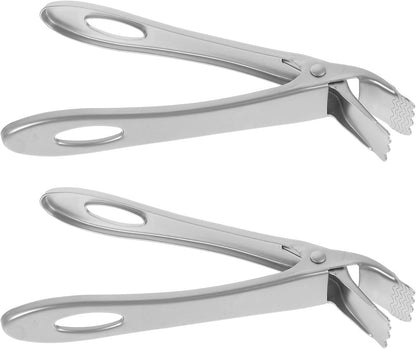 2pcs Stainless Steel Plate Lifter Bowl Clip One-handed Tongs