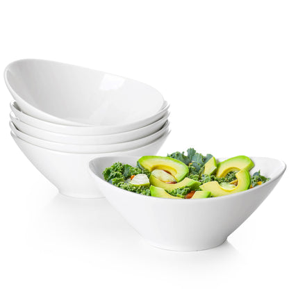Teocera 5 Inch Porcelain Small Bowls Set, 6 Ounce small serving bowls for Dessert, Ice Cream, Snack, Dipping, Side Dishes, Microwave & Dishwasher Safe- White