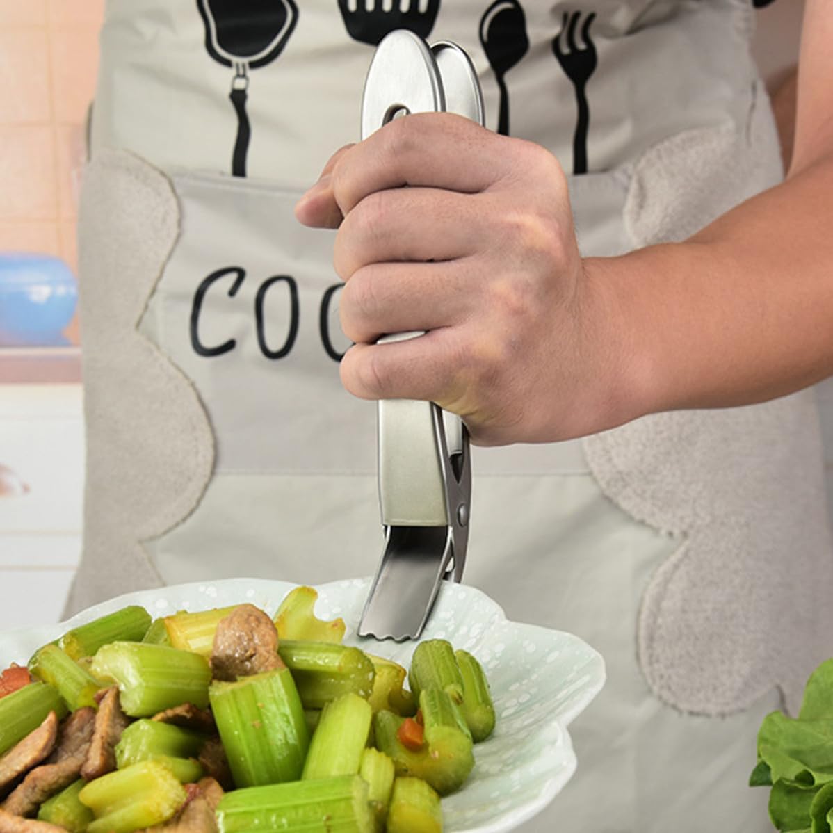 Stainless Steel Dish Clip Hot Plate Gripper with Non Slip Jaws