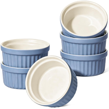 LE TAUCI Ramekins Oven Safe, 4 OZ, Set of 6, Red