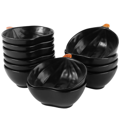Kolewo4ever 12 Pieces Pumpkin Ramekins Fall Ramekins Ceramic Bowls Pumpkin Bowl 6 oz Oven Safe Ramekin for Thanksgiving Bowl Dip, Sauce, Condiments,Snack (Ivory White)