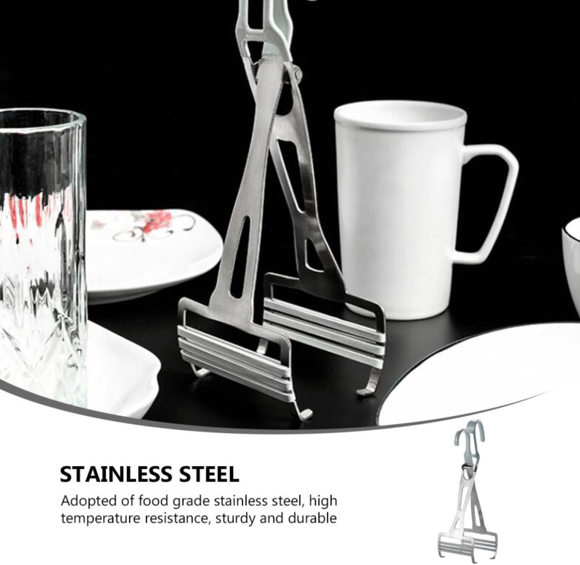 Stainless Steel Hot Dish Clip Plate Gripper with Non Slip Grip