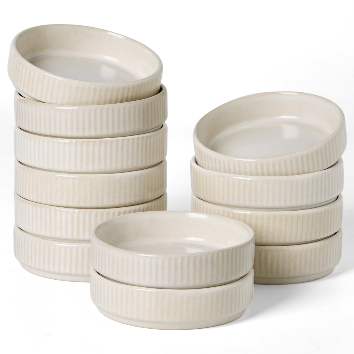 famiware Ceramic Soy Sauce Dish, 4oz Dipping Bowls Set of 6, Nebulas Blue