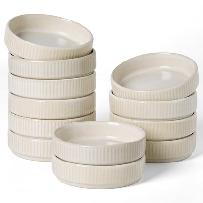 famiware Ceramic Soy Sauce Dish, 4oz Dipping Bowls Set of 6, Nebulas Blue