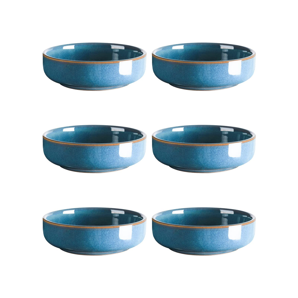 Selamica Ceramic 2.5 OZ Soy Sauce Dish Dipping Bowls Set of 6, 3.3 Inch Small Side Dish Pinch Bowls, Mini Bowls for Condiments, Ketchup, BBQ, Sushi, Gradient Color