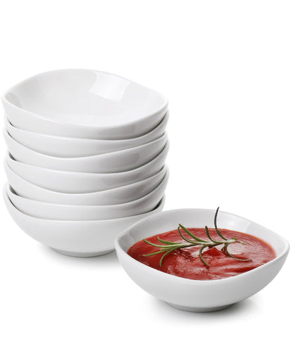 BTaT- Dipping Bowls, 5 oz, Set of 6, Colorful Bowls, Ceramic Dip Bowls, Sauce Bowls, Small Bowls for Dipping, Bowls for Dipping, Condiment Dishes, Bowl for Dips, Ripple Effect Bowl, Ceramic Sauce Bowl