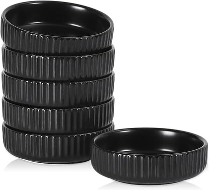 Selamica Ceramic Soy Sauce Dish, 2.6 Oz Dipping Bowls Set of 6, 3.5 Inch Pinch Bowls for Dip, Side Dish, Condiments, Sushi, Matte Black