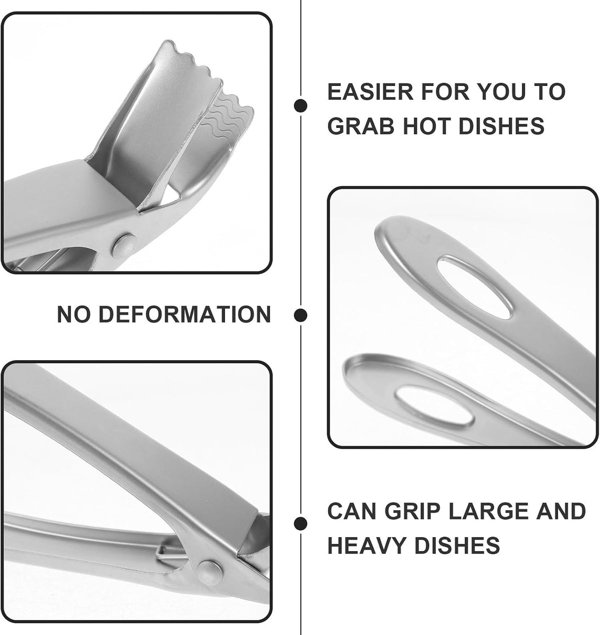 2pcs Stainless Steel Plate Tongs Bowl Clip Heat Resistant Plate Lifter