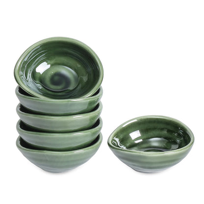 vicrays Ceramic Dipping Sauce Bowls – Small Charcuterie Dip Cups Cooking Prep Condiment Oil Dish Mini Tapas Plates for Soy Sushi Salsas Wasabi Appetizer Dessert - Set of 6 Blue