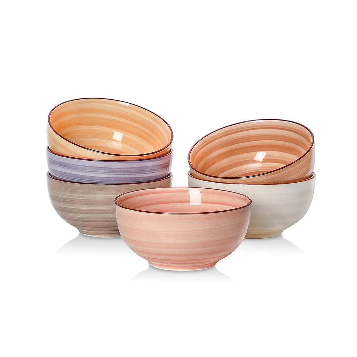 Selamica Ceramic Dipping Bowls, 4 OZ Mini Bowls, Set of 6, Maillard
