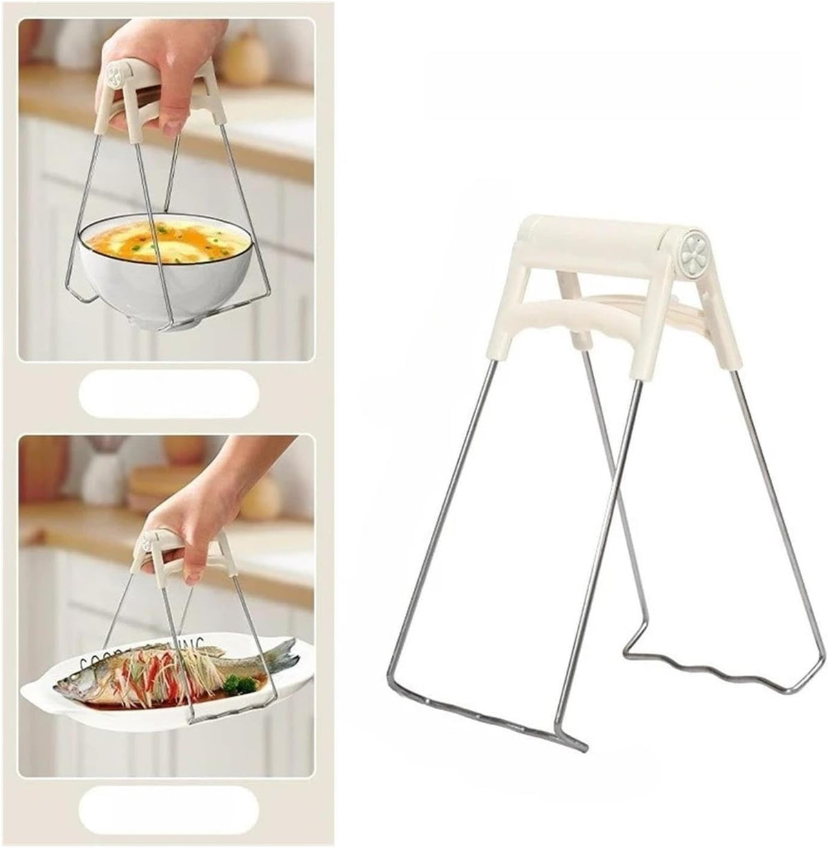 Hot Bowl Gripper Silicone Heat Resistant Tongs Hot Dish Taking Clamp