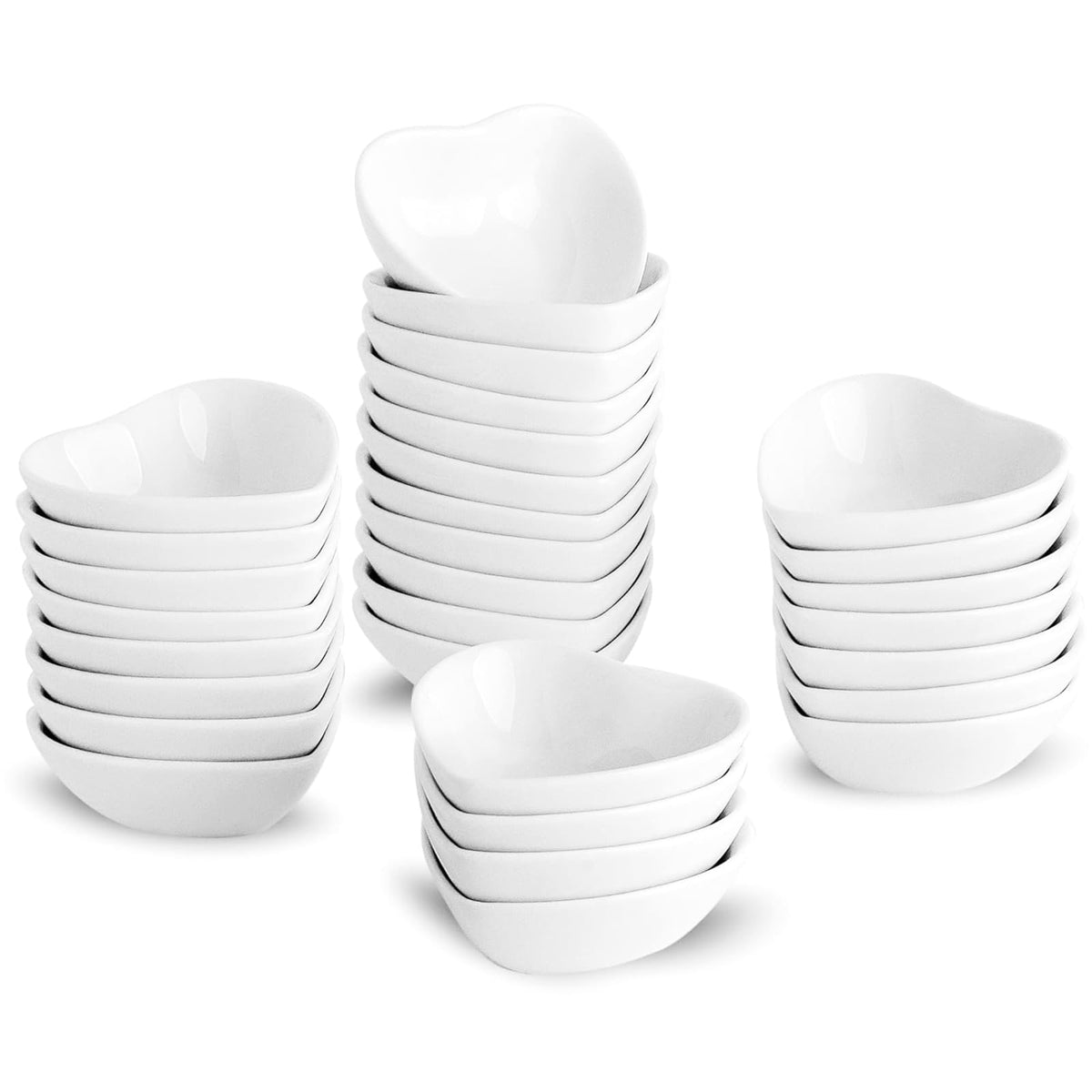 UIBFCWN Ceramic Dipping Bowls, 1.7 Oz Ceramic Soy Sauce Dishes, Porcelain Dipping Sauce Cup Pinch Bowls, Mini Bowl for Side Dishes ketchup Condiment Server Charcuterie BBQ and Party, 20 Pack