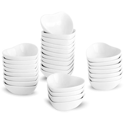 UIBFCWN Ceramic Dipping Bowls, 1.7 Oz Ceramic Soy Sauce Dishes, Porcelain Dipping Sauce Cup Pinch Bowls, Mini Bowl for Side Dishes ketchup Condiment Server Charcuterie BBQ and Party, 20 Pack