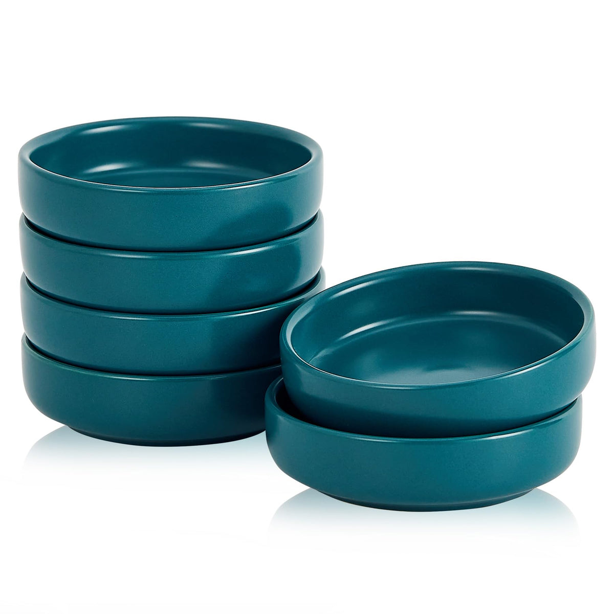 Ceramic Soy Sauce Dish,3.5 Inch Dipping Bowls Side Dishes Set of 6, Small Appetizer Pinch Dip Bowls for Condiments, Sushi, Ketchup, BBQ (White)