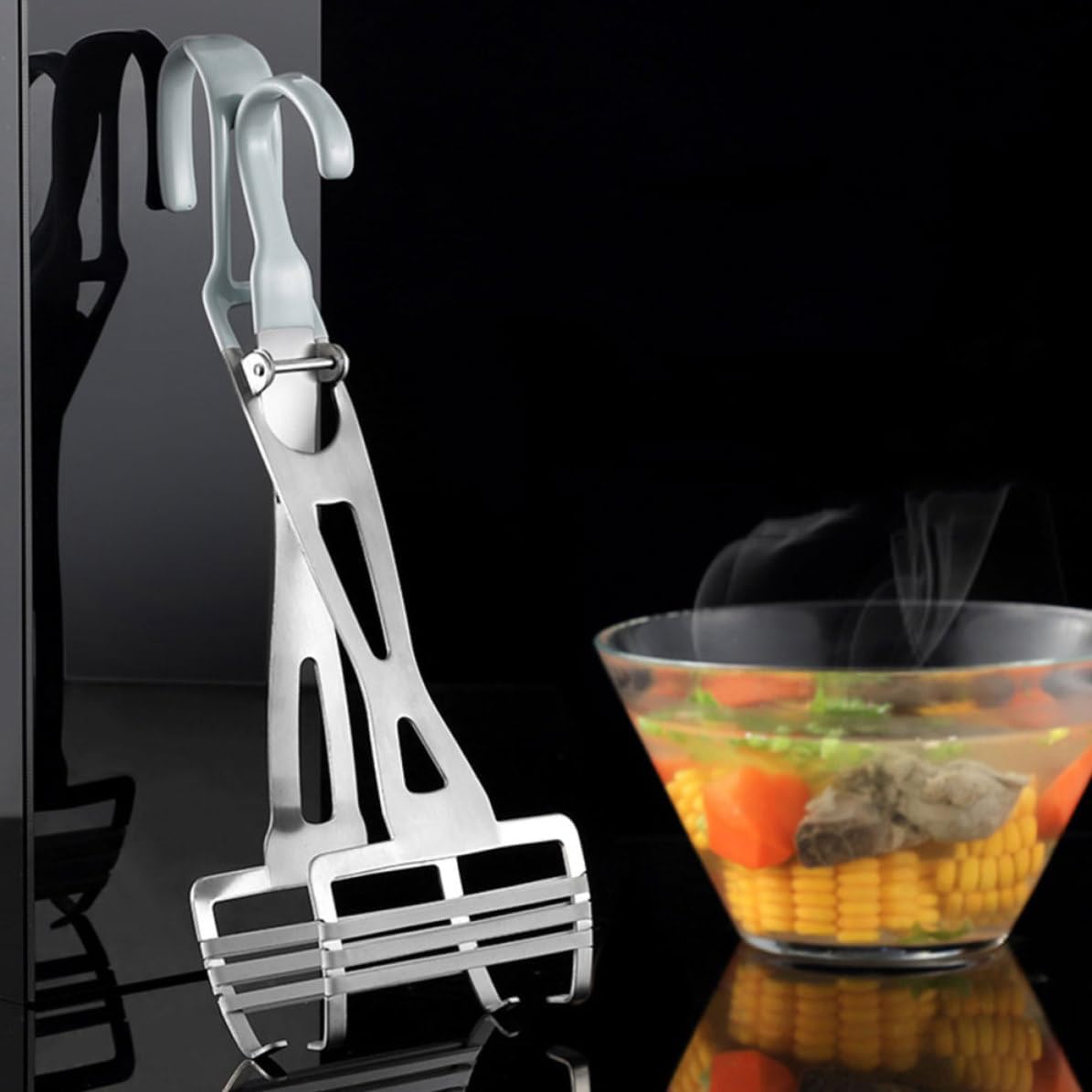 Stainless Steel Hot Dish Clip Plate Gripper with Non Slip Grip