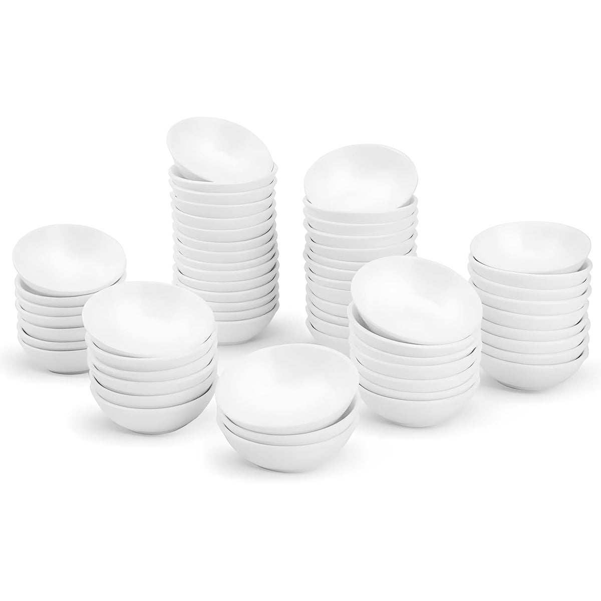 UIBFCWN Ceramic Dipping Bowls, 1.7 Oz Ceramic Soy Sauce Dishes, Porcelain Dipping Sauce Cup Pinch Bowls, Mini Bowl for Side Dishes ketchup Condiment Server Charcuterie BBQ and Party, 20 Pack