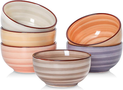 Selamica Ceramic Dipping Bowls, 4 OZ Mini Bowls, Set of 6, Maillard