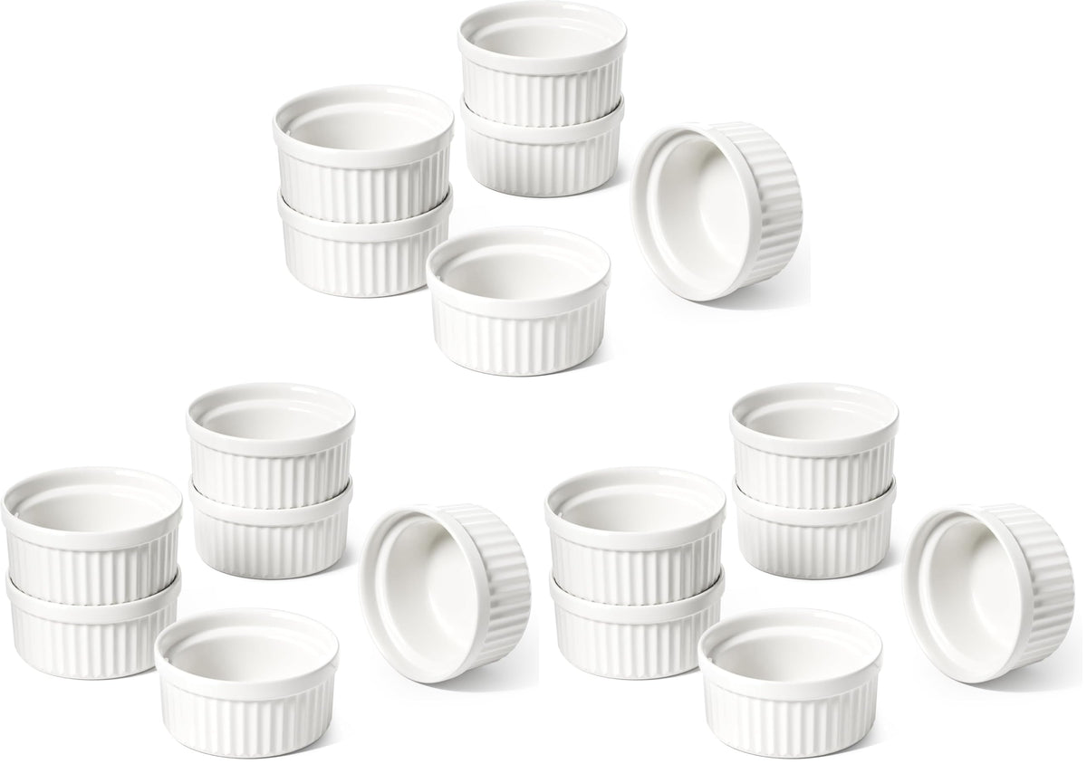 LE TAUCI Ramekins Oven Safe, 4 OZ, Set of 6, Red