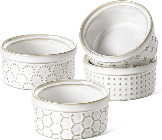 LE TAUCI Sauce Cups 2 oz for Charcuterie Boards, Set of 4, Arctic White