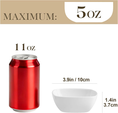 MALACASA 5 oz Porcelain Dip Bowls Set, 12 Pack Small Ramekins Stackable