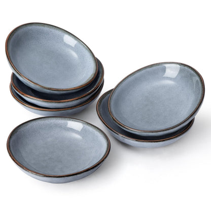 famiware Soy Sauce Dish, 2.1oz Dipping Bowl Set of 6, Cappuccino White