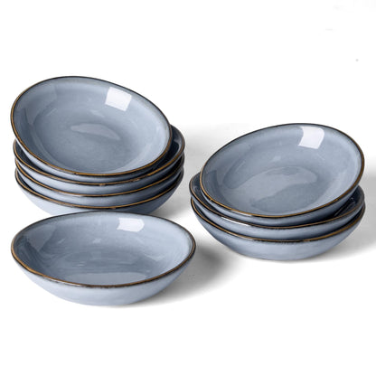 famiware Soy Sauce Dish, 2.1oz Dipping Bowl Set of 6, Cappuccino White