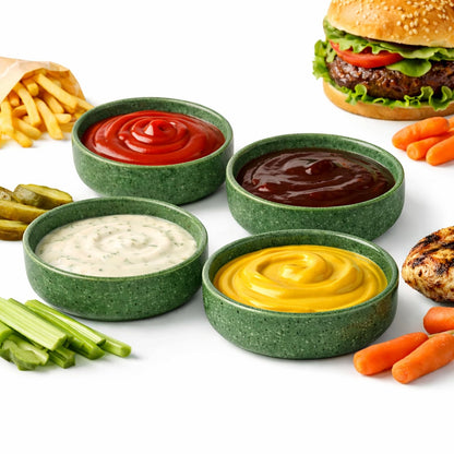 Dipping Bowls Set of 4, 2462°F High-Fired Ceramic Small Bowls for Dips, Olive Oil & Sauce, Elevates Table Setting, Idea for BBQ, Afternoon Tea, Entertaining, Housewarming & Holiday Gifts