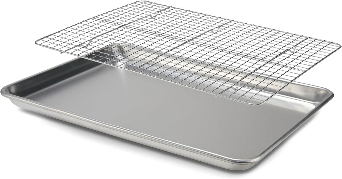Checkered Chef Baking Sheet and Cooling Rack Set for Cooling and Baking