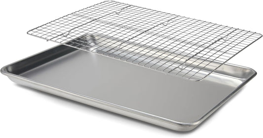 Checkered Chef Baking Sheet and Cooling Rack Set for Cooling and Baking