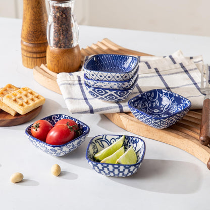 2.6 Oz Ceramic Mini Square Dipping Bowls Set of 6