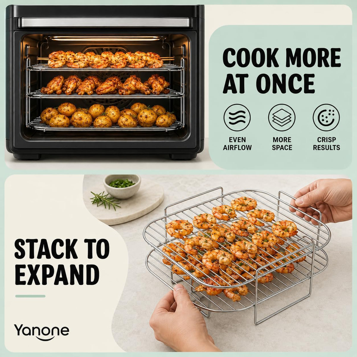Air Fryer Racks, 8-Inch, 2-Pack