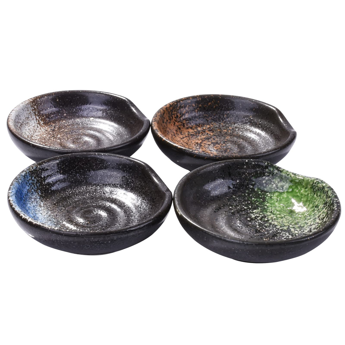 Ceramic Dipping Sauce Dish Set of 4, 3.35'' Rectangular Small Sushi Bowls