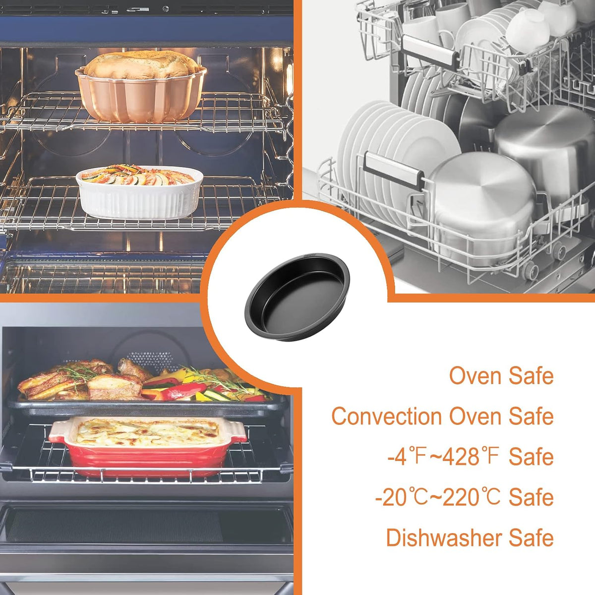 CHEFMADE Baking and Cooling Rack, 13.5-Inch Non-Stick Stackable Collapsible Rectangle Wire Rack for Oven Baking (Black)