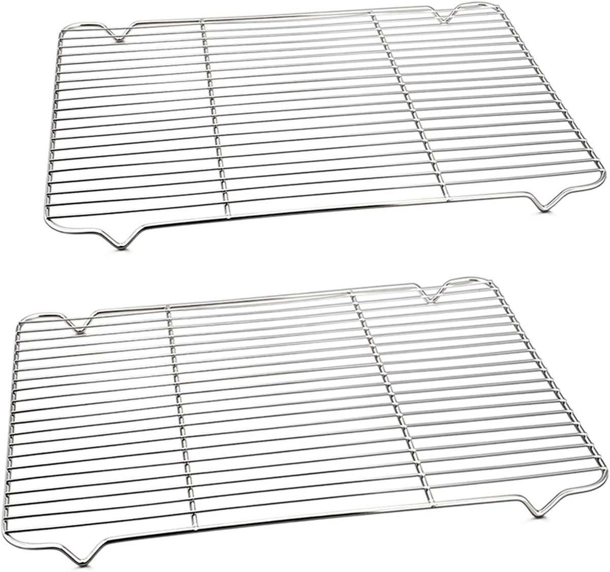 P&P CHEF Cooling Baking Rack Stainless Steel, 16.6" x 11.5", 2 Pcs, Silver