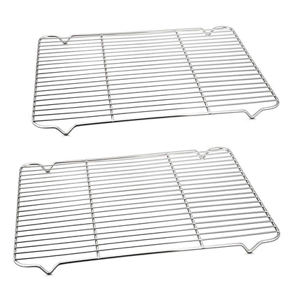 P&P CHEF Cooling Baking Rack Stainless Steel, 16.6" x 11.5", 2 Pcs, Silver