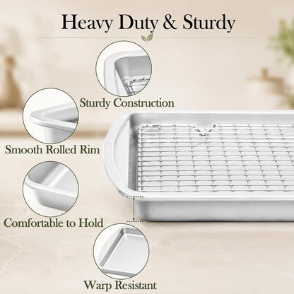 Baking Sheet Set of : Baking Pans with Cooling Racks, Cookiet Sheet