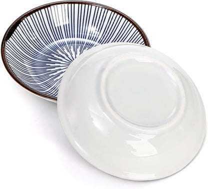 ZENFUN 12 Pcs Soy Sauce Dishes, Tiny Bowls, 3 oz Dipping Bowls for Condiment Sushi, Elegant Mini Bowl for Side Dish, Ketchup, Appetizer Plates, Ceramic, Blue and White